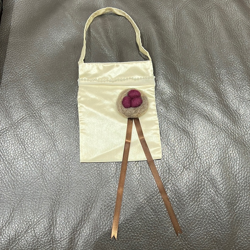 Handmade flower girl satchel